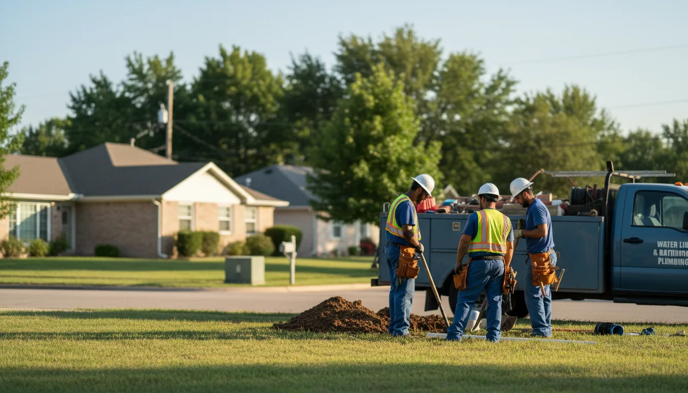 Residential water line and bathroom plumbing service in Poplar Grove, AR